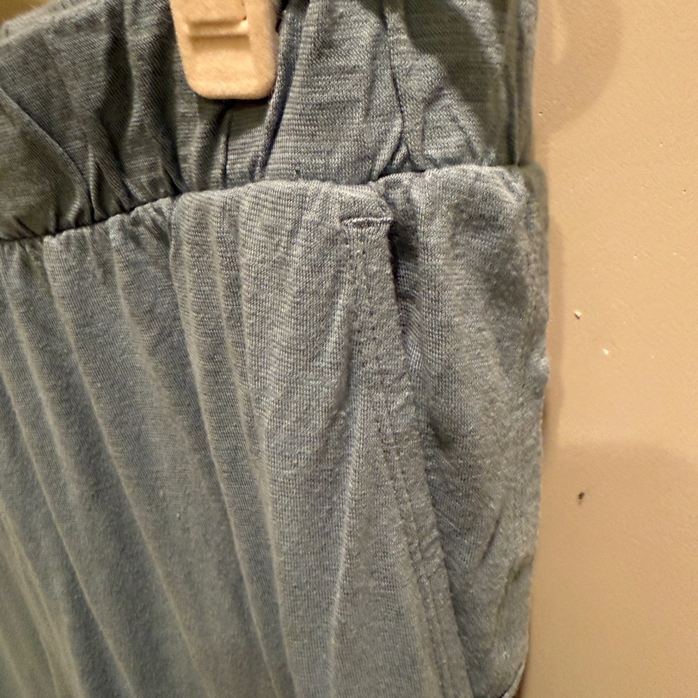 Garnet Hill Womens Blue Cotton Tencel Lyocell Pajama Set Short Sleeve Pants L - Picture 6 of 6